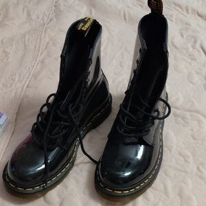 Dr. Martens Glossy Black Moto Boots